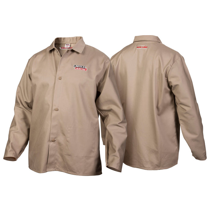 LINCOLN ELECTRIC - TRADITIONAL KHAKI FR CLOTH WELDING JACKET [2XL] - K3317-2XL