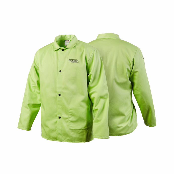 LINCOLN ELECTRIC - BRIGHT FR CLOTH WELDING JACKET - SAFETY LIME [L] - K4689-L