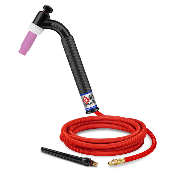 CK WORLDWIDE - 150 AMP FLEX HEAD TIG TORCH, GAS-COOLED, 12.5' SUPERFLEX CABLES - CK1512HSF FX