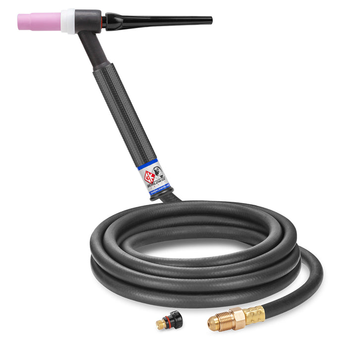 CK WORLDWIDE - 150 AMP RIGID HEAD TIG TORCH, GAS-COOLED, 12.5' STANDARD CABLES - CKC1512H