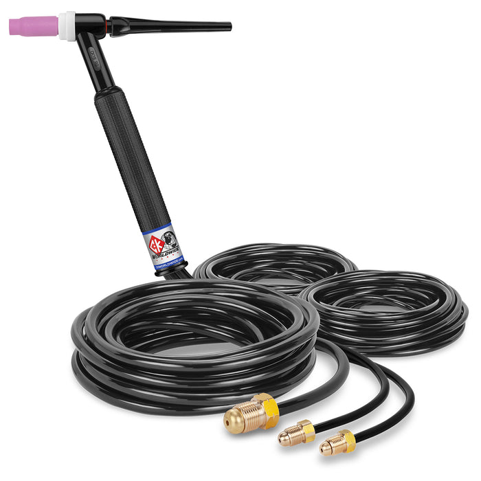 CK WORLDWIDE - 350 AMP RIGID HEAD TIG TORCH, WATER-COOLED, 25' STANDARD CABLES - CK18-25