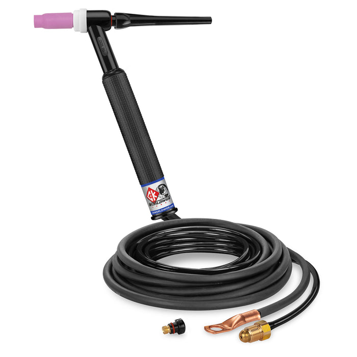CK WORLDWIDE - 200 AMP RIGID HEAD TIG TORCH, GAS-COOLED, 12.5' STANDARD CABLES - CK26-12-2 RG