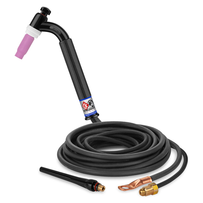 CK WORLDWIDE - 150 AMP FLEX HEAD TIG TORCH, GAS-COOLED, 12.5' SUPERFLEX CABLES - CK17-12-2SF FX