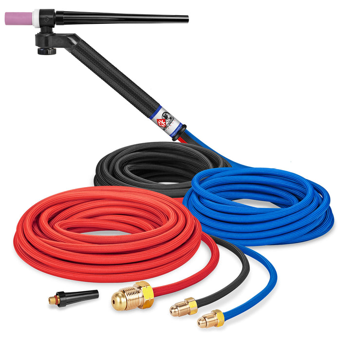 CK WORLDWIDE - 230 AMP FLEX-LOC TIG TORCH, WATER-COOLED, 12.5' SUPERFLEX CABLES - FL2325SF