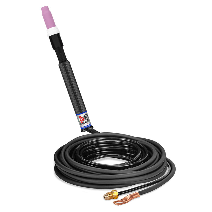 CK WORLDWIDE - 150 AMP RIGID HEAD TIG TORCH, GAS-COOLED, 12.5' STANDARD CABLES - CK17P-12-2