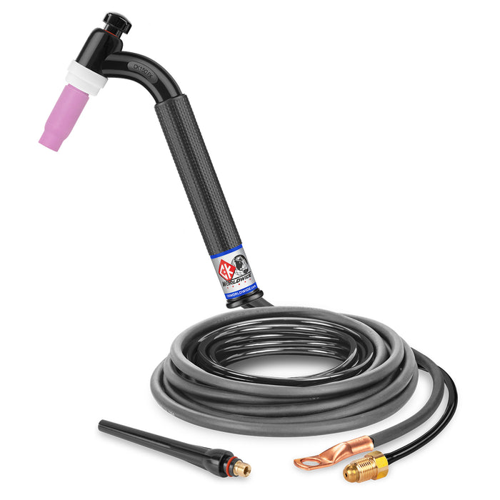 CK WORLDWIDE - 150 AMP FLEX HEAD TIG TORCH, GAS-COOLED, 12.5' STANDARD CABLES - CK1512N FX