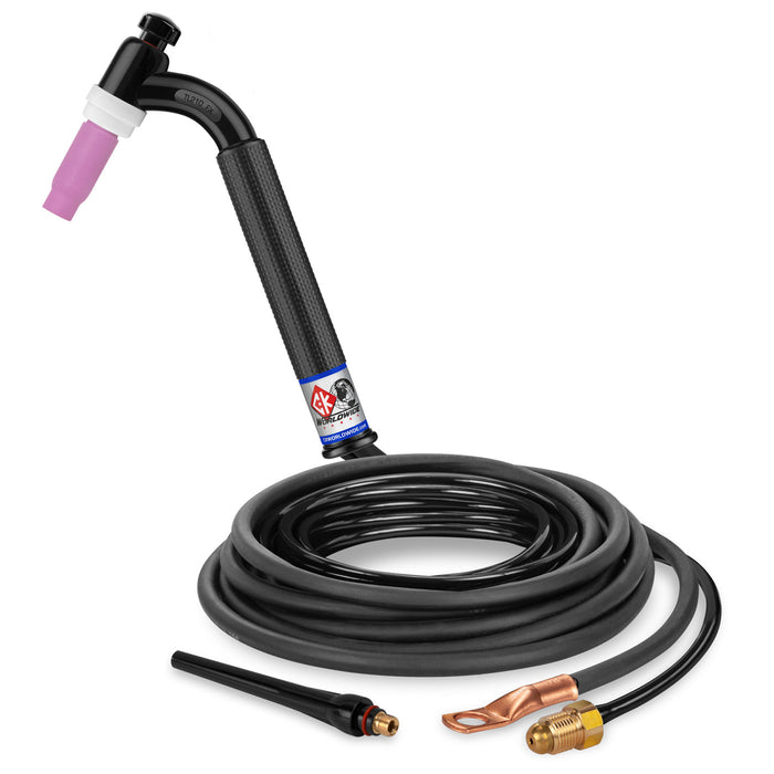 CK WORLDWIDE - 200 AMP FLEX HEAD TIG TORCH, GAS-COOLED, 12.5' STANDARD CABLES, TRIM LINE - TL2112N FX