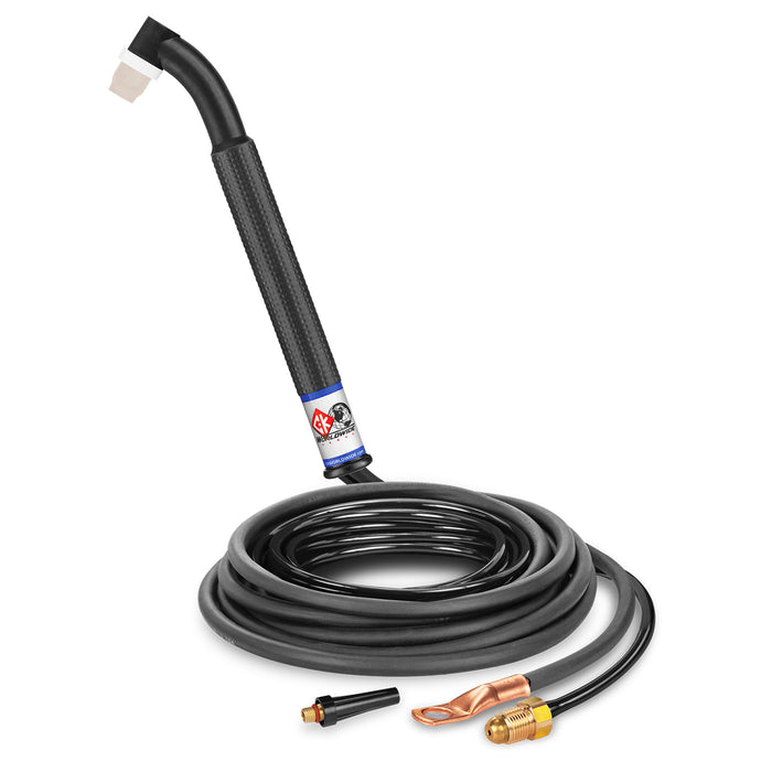 CK WORLDWIDE - 90 AMP FLEX HEAD TIG TORCH, GAS-COOLED, 12.5' STANDARD CABLES - CK24-12-2 FX