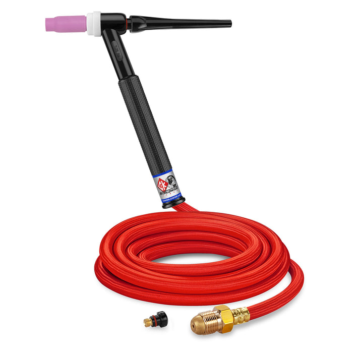 CK WORLDWIDE - 200 AMP RIGID HEAD TIG TORCH, GAS-COOLED, 12.5' SUPERFLEX CABLES, TRIM LINE - TL26-12-RSF RG