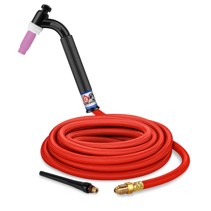CK WORLDWIDE - 200 AMP FLEX HEAD TIG TORCH, GAS-COOLED, 12.5' SUPERFLEX CABLES, TRIM LINE - TL2125HSF FX