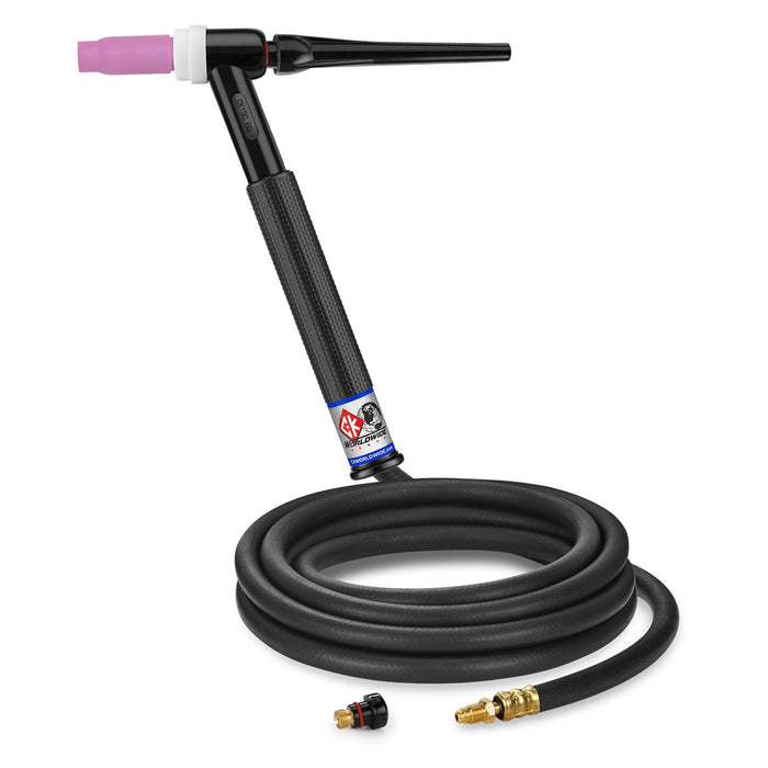 CK WORLDWIDE - 150 AMP RIGID HEAD TIG TORCH, GAS-COOLED, 12.5' STANDARD CABLES - CK1512H RG