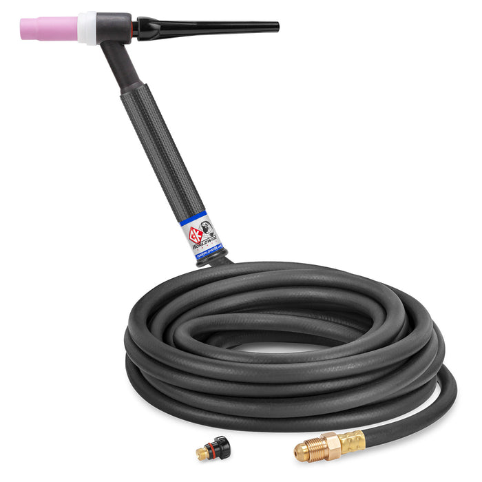 CK WORLDWIDE - 150 AMP RIGID HEAD TIG TORCH, GAS-COOLED, 25' STANDARD CABLES - CKC1525H