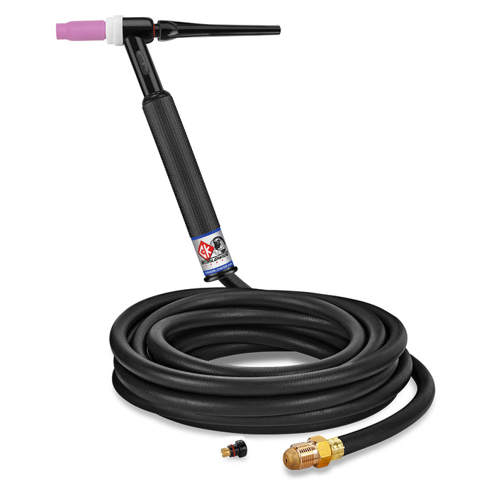 CK WORLDWIDE - 200 AMP RIGID HEAD TIG TORCH, GAS-COOLED, 25' STANDARD CABLES - CK26-25-R RG