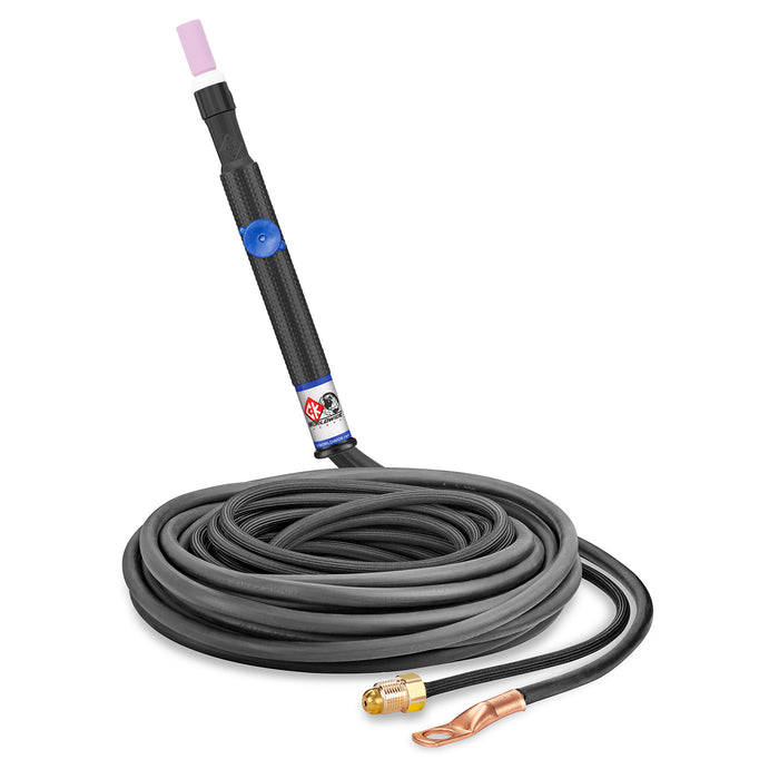 CK WORLDWIDE - 125 AMP NAN TIG TORCH WITH VALVE, GAS-COOLED, 25' STANDARD CABLES - CK9PV-25-2