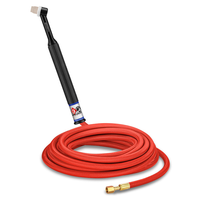 CK WORLDWIDE - 80 AMP RIGID HEAD TIG TORCH, GAS-COOLED, 25' SUPERFLEX CABLES - CK24-25-RSF RG