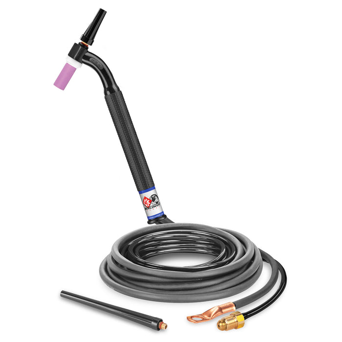 CK WORLDWIDE - 130 AMP FLEX HEAD TIG TORCH, GAS-COOLED, 25' STANDARD CABLES - CK1325N FX