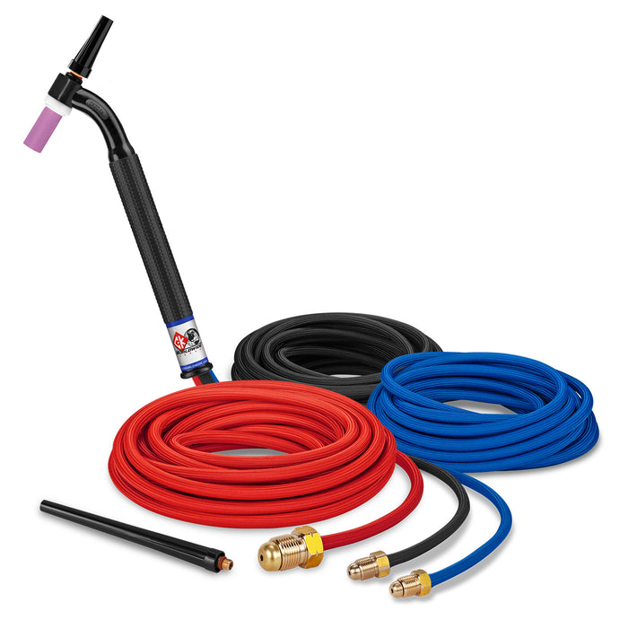 CK WORLDWIDE - 250 AMP FLEX HEAD TIG TORCH, WATER-COOLED, 25' STANDARD CABLES - CK20-25 FX