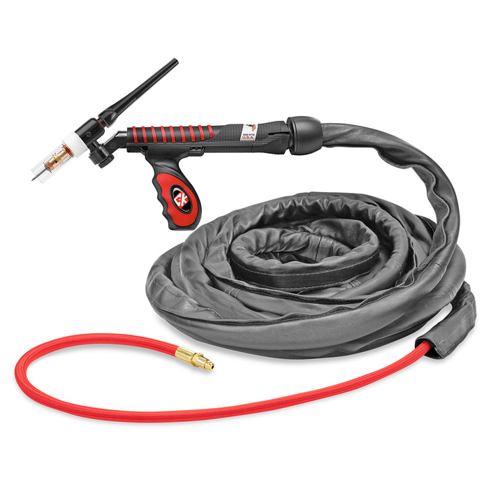 CK WORLDWIDE - 150 AMP FLEX-LOC TIG TORCH, GAS-COOLED, 25' SUPERFLEX CABLES - USFL1525SF