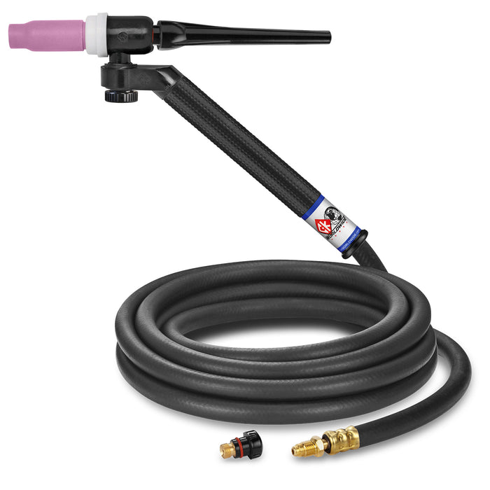 CK WORLDWIDE - 150 AMP FLEX-LOC TIG TORCH, GAS-COOLED, 12.5' STANDARD CABLES - FL1512