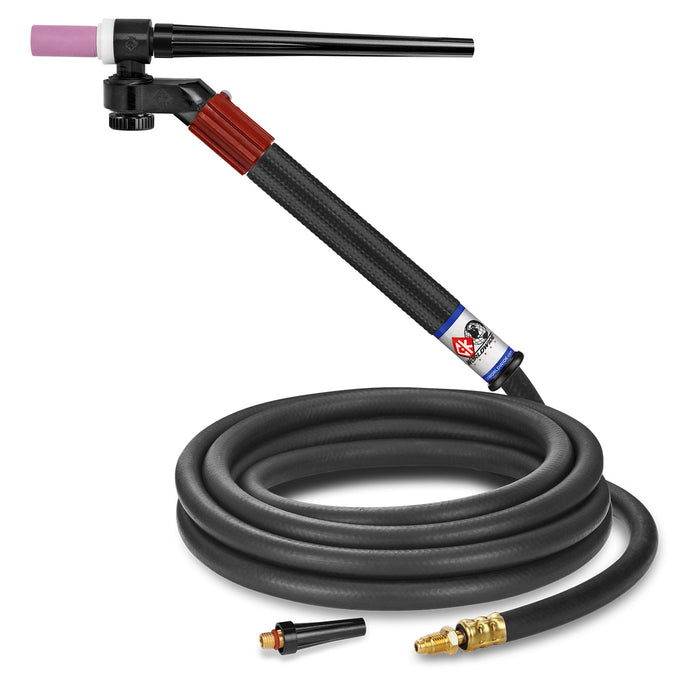 CK WORLDWIDE - 130 AMP FLEX-LOC TIG TORCH, GAS-COOLED, 12.5' STANDARD CABLES - FL1312V