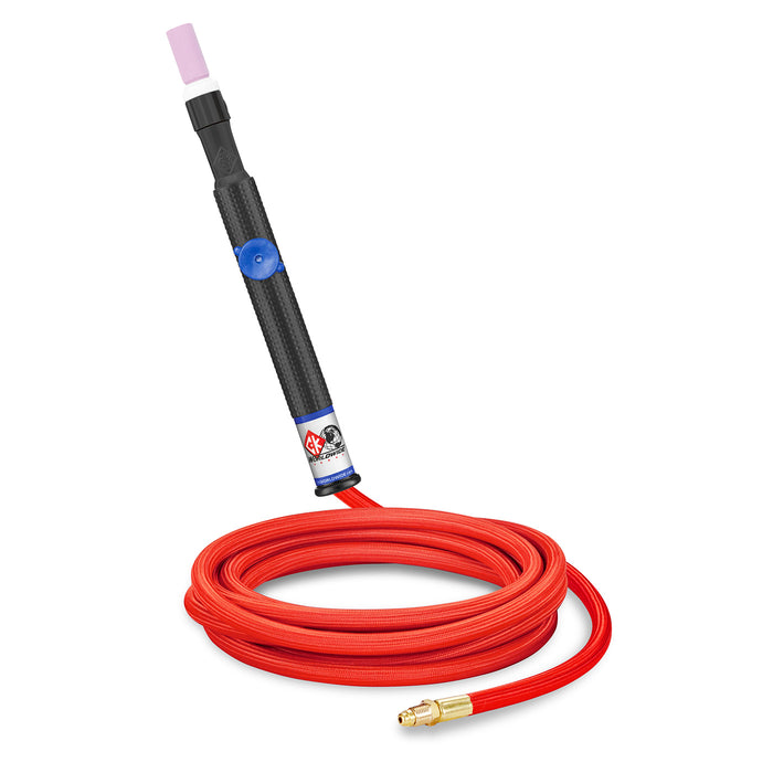 CK WORLDWIDE - 125 AMP NAN TIG TORCH WITH VALVE, GAS-COOLED, 12.5' SUPERFLEX CABLES - CK9PV-12-RSF