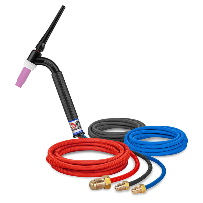 CK WORLDWIDE - 350 AMP FLEX HEAD TIG TORCH, WATER-COOLED, 12.5' SUPERFLEX CABLES, TRIM LINE - TL312SF FX