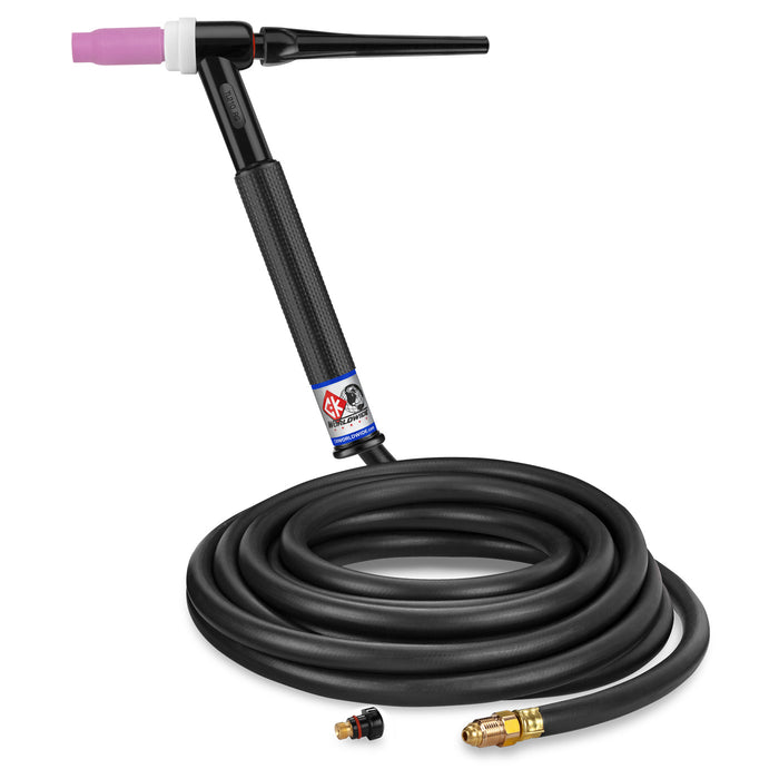 CK WORLDWIDE - 200 AMP RIGID HEAD TIG TORCH, GAS-COOLED, 12.5' STANDARD CABLES, TRIM LINE - TL2125H RG