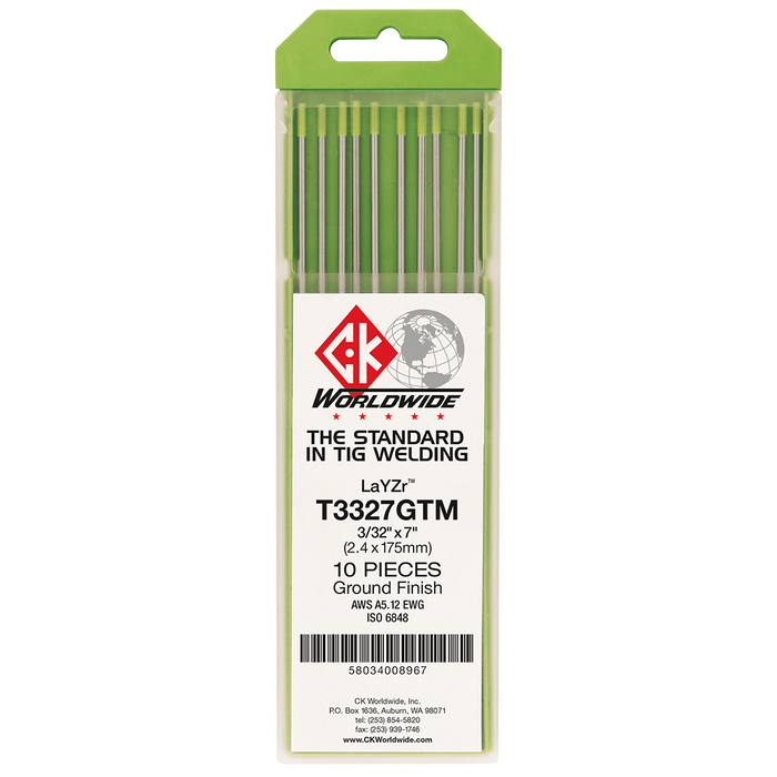 CK WORLDWIDE - TIG TUNGSTENS 1/8" (CHARTREUSE) - T187GTM