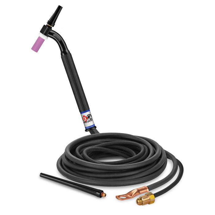 CK WORLDWIDE - 125 AMP FLEX HEAD TIG TORCH, GAS-COOLED, 12.5' SUPERFLEX CABLES - CK9-12-2SF FX