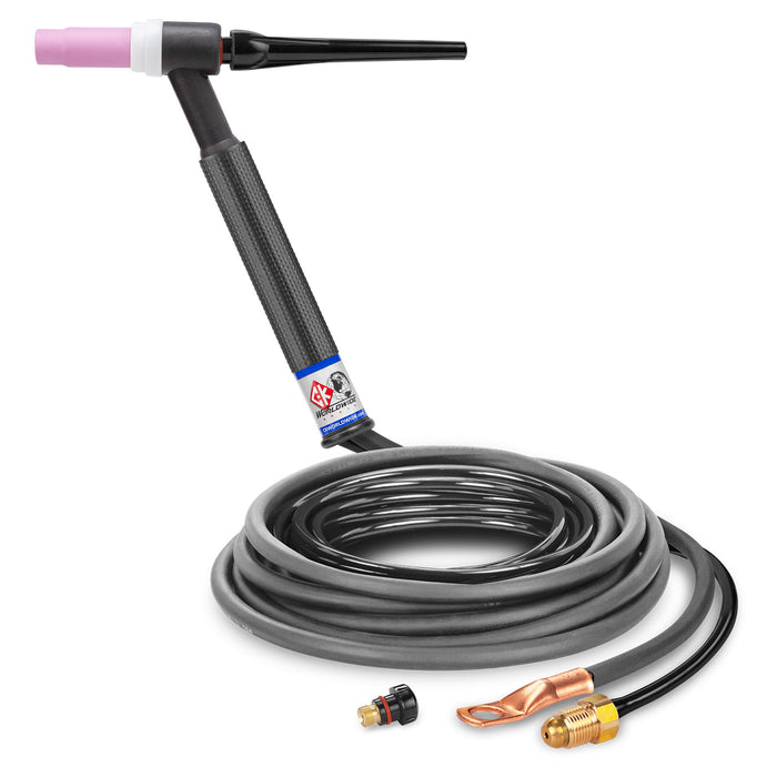 CK WORLDWIDE - 150 AMP RIGID HEAD TIG TORCH, GAS-COOLED, 12.5' STANDARD CABLES - CKC1512N
