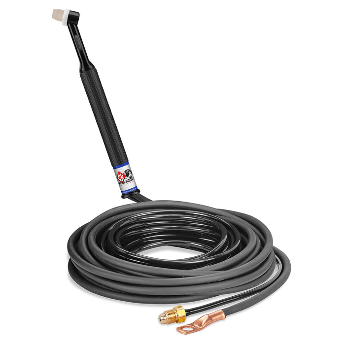 CK WORLDWIDE - 80 AMP RIGID HEAD TIG TORCH, GAS-COOLED, 25' STANDARD CABLES - CK24-25-2 RG