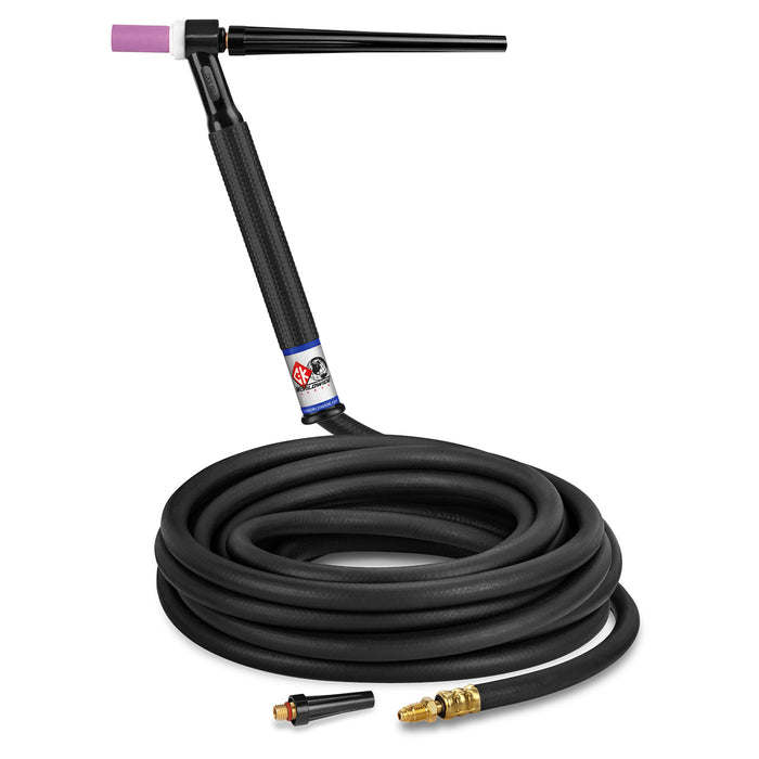 CK WORLDWIDE - 125 AMP RIGID HEAD TIG TORCH, GAS-COOLED, 25' STANDARD CABLES - CK9-25-R RG