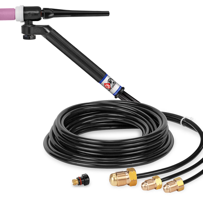 CK WORLDWIDE - 250 AMP FLEX-LOC TIG TORCH, WATER-COOLED, 12.5' STANDARD CABLES - FL2512