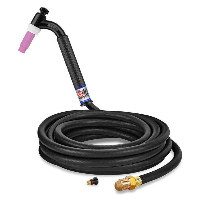 CK WORLDWIDE - 200 AMP FLEX HEAD TIG TORCH, GAS-COOLED, 25' STANDARD CABLES, TRIM LINE - TL26-25-R FX