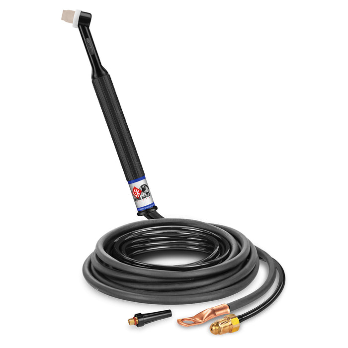 CK WORLDWIDE - 80 AMP RIGID HEAD TIG TORCH, GAS-COOLED, 12.5' STANDARD CABLES - CK24-12-2 RG