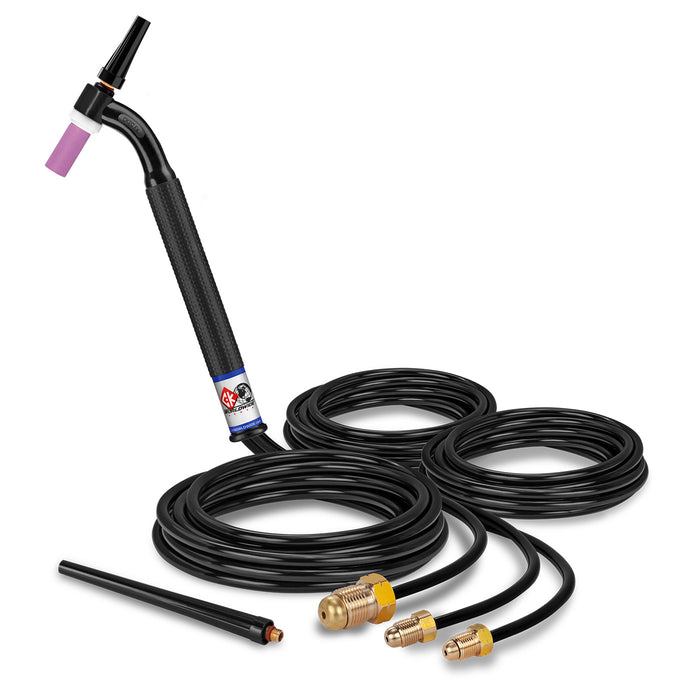 CK WORLDWIDE - 250 AMP FLEX HEAD TIG TORCH, WATER-COOLED, 12.5' STANDARD CABLES - CK20-12 FX