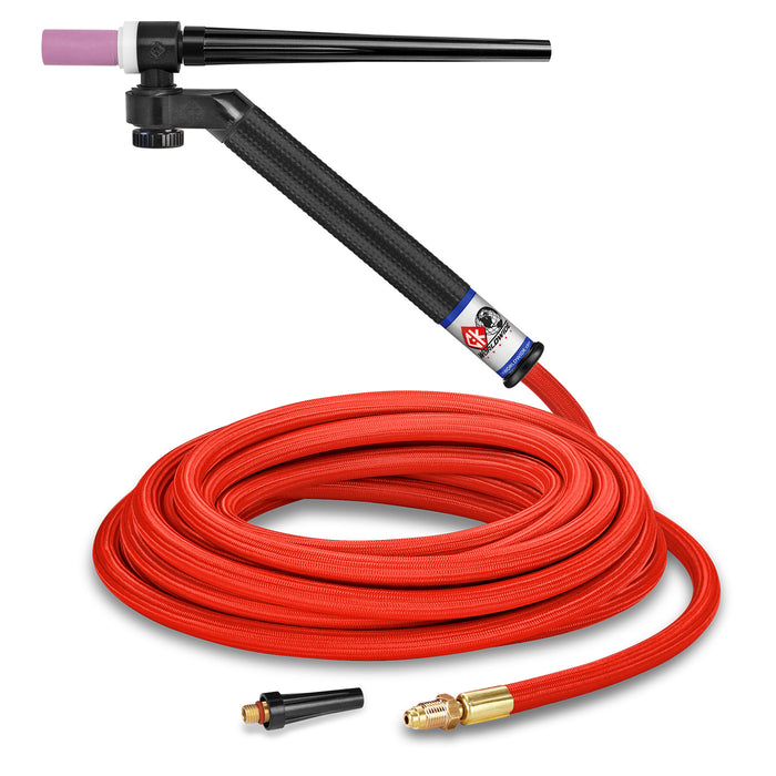 CK WORLDWIDE - 130 AMP FLEX-LOC TIG TORCH, GAS-COOLED, 25' SUPERFLEX CABLES - FL1325SF