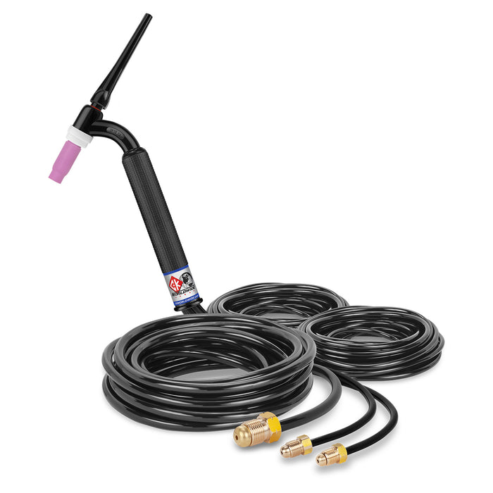 CK WORLDWIDE - 400 AMP FLEX HEAD TIG TORCH, WATER-COOLED, 25' STANDARD CABLES - CK18-25-R FX