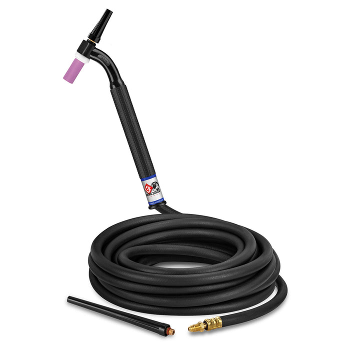 CK WORLDWIDE - 125 AMP FLEX HEAD TIG TORCH, GAS-COOLED, 25' STANDARD CABLES - CK9-25-R FX