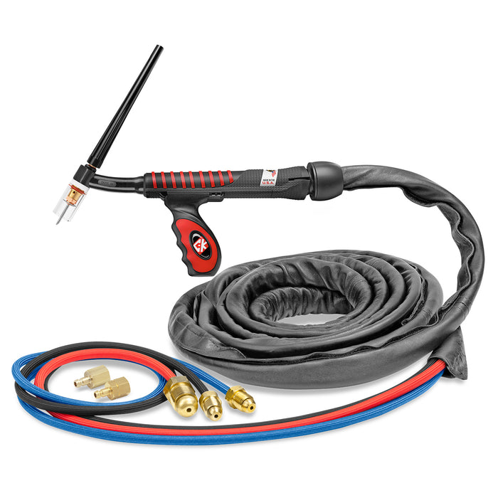 CK WORLDWIDE - 300 AMP FLEX HEAD TIG TORCH, WATER-COOLED, 12.5' SUPERFLEX CABLES - US2312SF FX