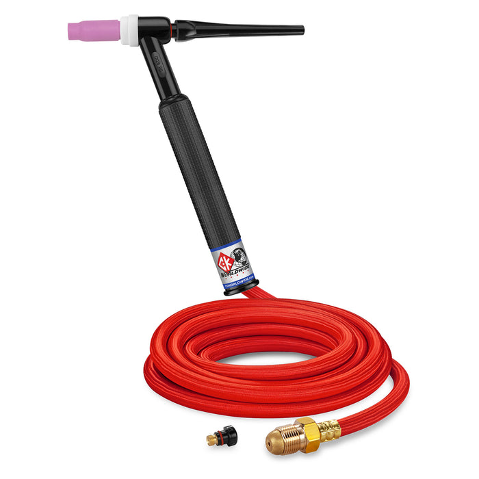 CK WORLDWIDE - 200 AMP RIGID HEAD TIG TORCH, GAS-COOLED, 12.5' SUPERFLEX CABLES - CK26-12-RSF RG