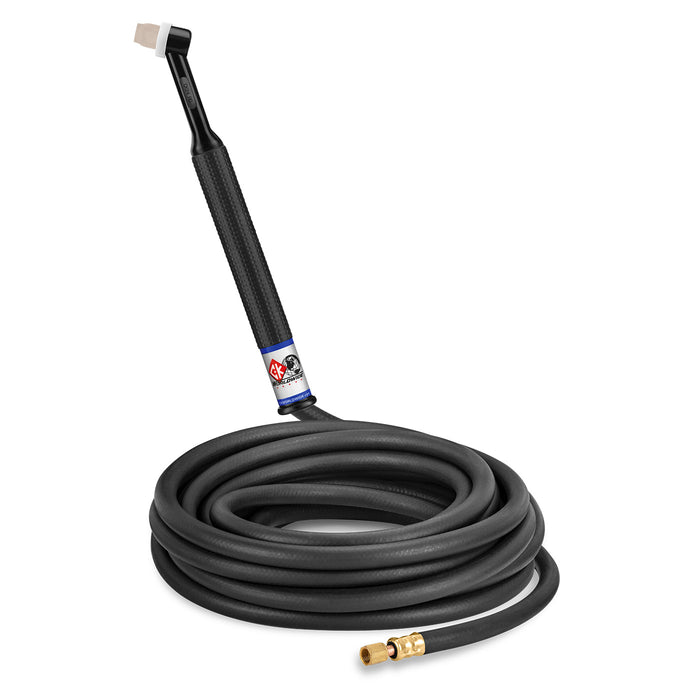 CK WORLDWIDE - 80 AMP RIGID HEAD TIG TORCH, GAS-COOLED, 25' STANDARD CABLES - CK24-25-R RG