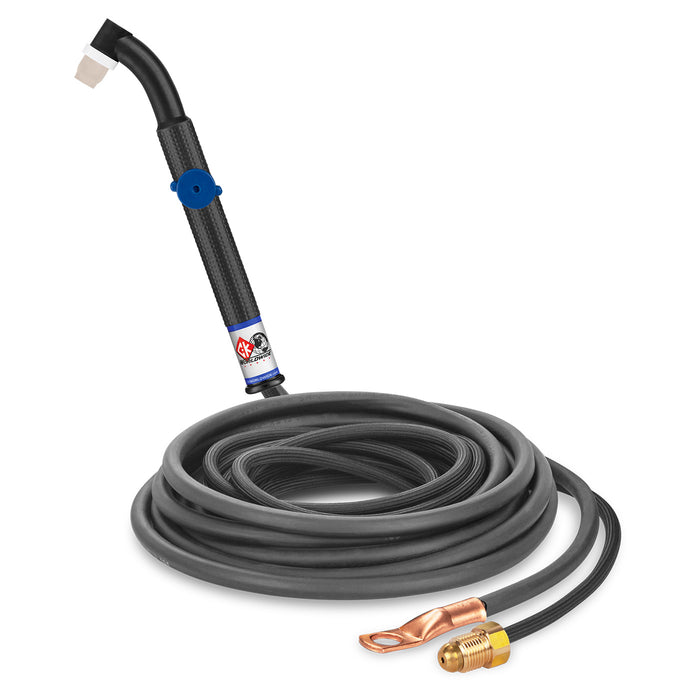 CK WORLDWIDE - 90 AMP FLEX HEAD TIG TORCH WITH VALVE, GAS-COOLED, 12.5' SUPERFLEX CABLES - CK24V-12-2SF FX