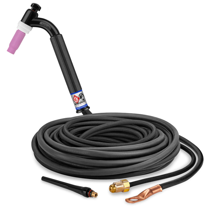 CK WORLDWIDE - 200 AMP FLEX HEAD TIG TORCH, GAS-COOLED, 12.5' SUPERFLEX CABLES, TRIM LINE - TL2125NSF FX