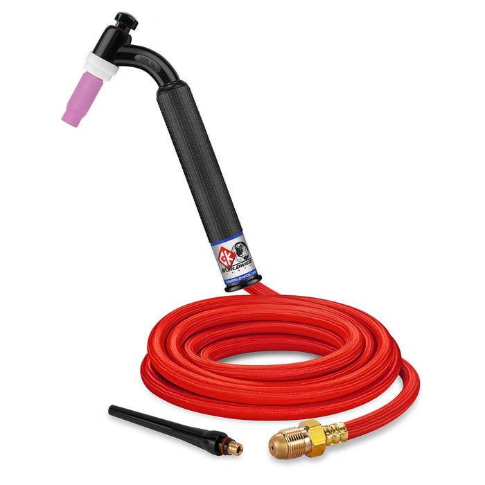 CK WORLDWIDE - 200 AMP FLEX HEAD TIG TORCH, GAS-COOLED, 12.5' SUPERFLEX CABLES - CK26-12-RSF FX