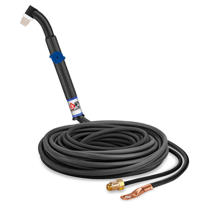 CK WORLDWIDE - 90 AMP FLEX HEAD TIG TORCH WITH VALVE, GAS-COOLED, 25' STANDARD CABLES - CK24V-25-2 FX