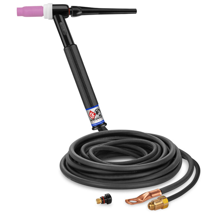 CK WORLDWIDE - 200 AMP RIGID HEAD TIG TORCH, GAS-COOLED, 12.5' SUPERFLEX CABLES, TRIM LINE - TL2112NSF RG