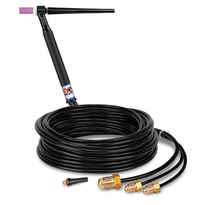 CK WORLDWIDE - 250 AMP RIGID HEAD TIG TORCH, WATER-COOLED, 25' STANDARD CABLES - CK225