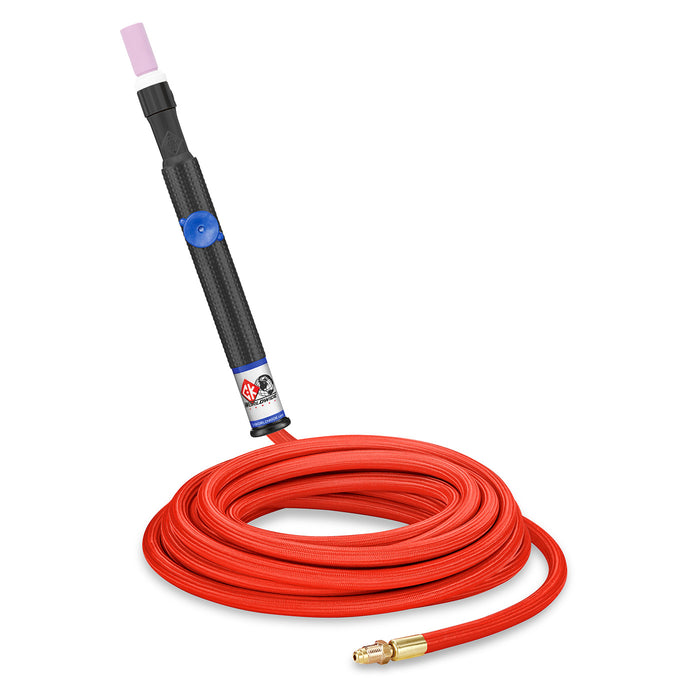CK WORLDWIDE - 125 AMP NAN TIG TORCH WITH VALVE, GAS-COOLED, 25' SUPERFLEX CABLES - CK9PV-25-RSF