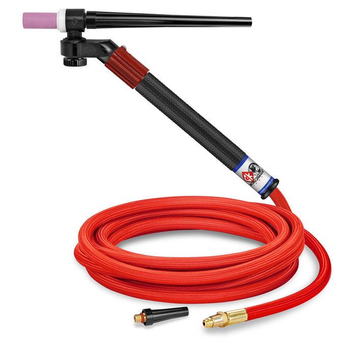 CK WORLDWIDE - 130 AMP FLEX-LOC TIG TORCH, GAS-COOLED, 12.5' SUPERFLEX CABLES - FL1312VNSF